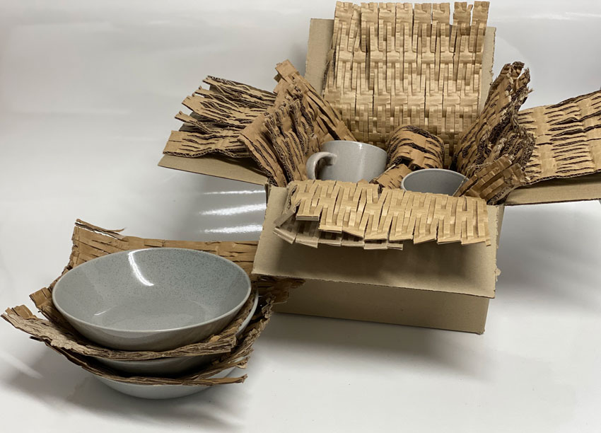 Shredded Cardboard Packaging Crockery