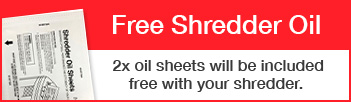 2 free paper shredder oil sheets will come with your shredder purchase.