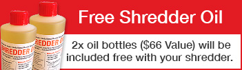 2 free bottles of paper shredder oil will come with your shredder purchase.